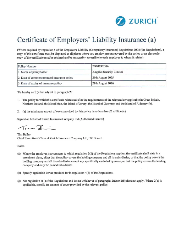 Employers Liability Certificate 2025-2026 Thumbnail